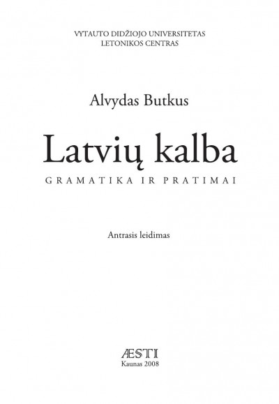 Alvydas Butkus — Latvių kalba