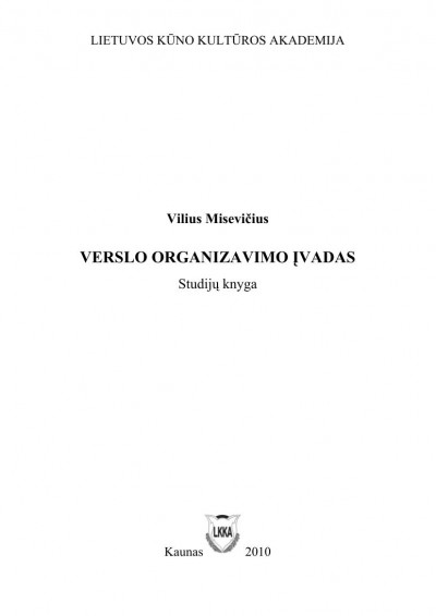 Vilius Misevičius — Verslo organizavimo įvadas