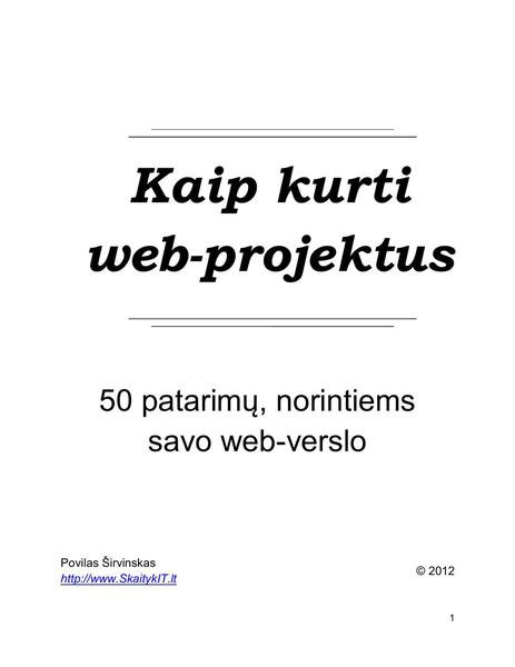 Povilas Širvinskas — Kaip kurti web-projektus