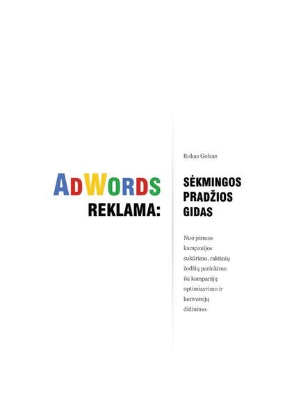 Rokas Golcas — AdWords reklama