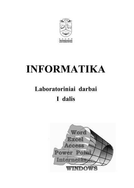 J. Adomavičius & kt. — Informatika. Laboratoriniai darbai (1)